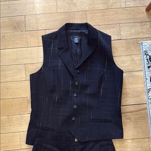 Sandra Black Button Vest Sz 10